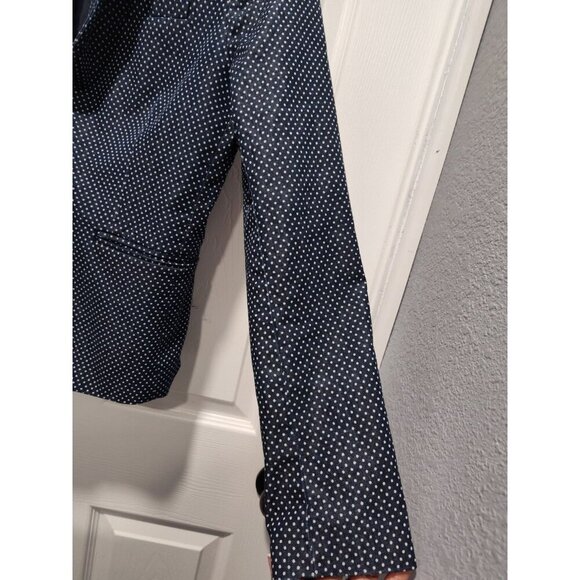 J. Crew Schoolboy Blazer Women's Size 4 Indigo Polka Dot Button-Down Notch Lined - Picture 7 of 12